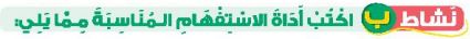 نشاط ب اكتب أداة الاستفهام المناسبة مما يلي